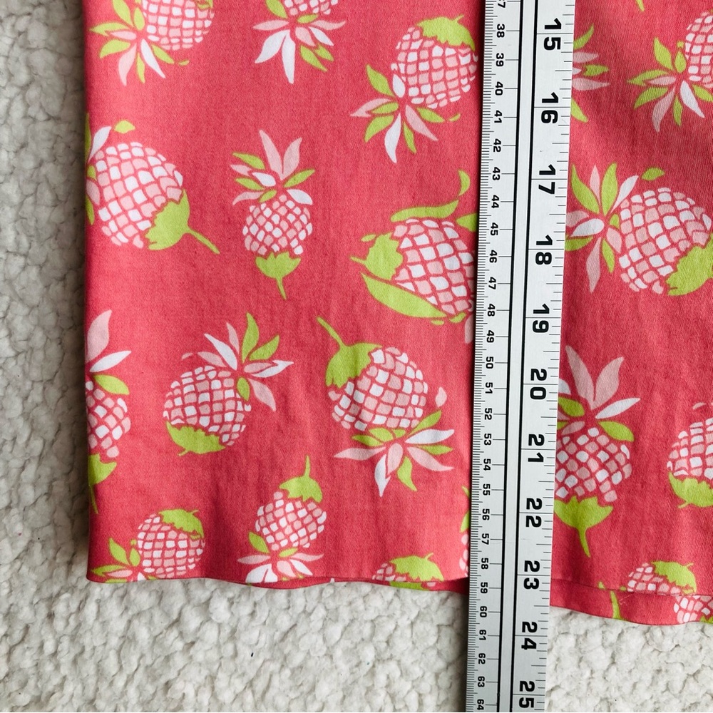 346 Brooks Brothers Stretch Women's pink pineapple print pencil skirt, Sz 16 - Picture 7 of 13